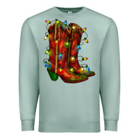 Seafoam christmas western boots with lights Premium Sweatshirt - RanaPortraitStore