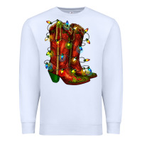 White christmas western boots with lights Premium Sweatshirt - RanaPortraitStore