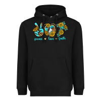 Black peace love faith Heavyweight Hoodie - texasbilliewilder