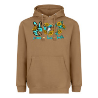 Toasted Coconut peace love faith Heavyweight Hoodie - texasbilliewilder