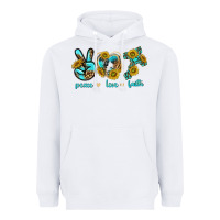 White peace love faith Heavyweight Hoodie - texasbilliewilder