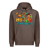 Coffee my first thanksgiving with turkey Premium Hoodie - AdoDesignShop
