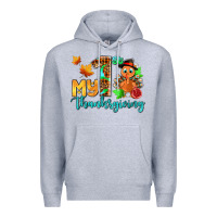 Heather Grey my first thanksgiving with turkey Premium Hoodie - AdoDesignShop