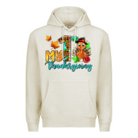 Oatmeal Heather my first thanksgiving with turkey Premium Hoodie - AdoDesignShop