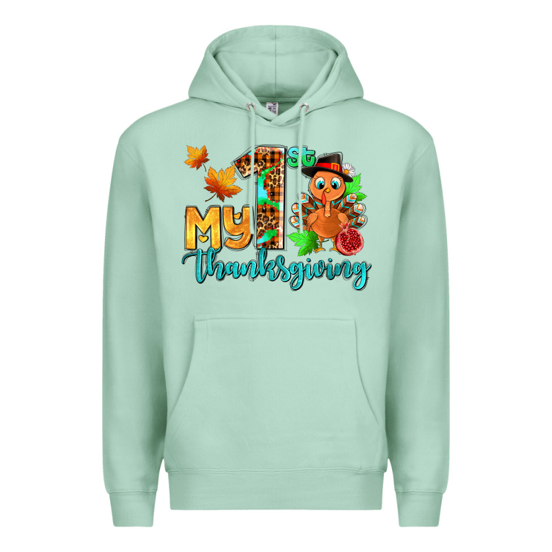 My First Thanksgiving With Turkey Premium Hoodie by AdoDesignShop | Teevron