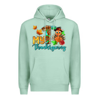 Seafoam my first thanksgiving with turkey Premium Hoodie - AdoDesignShop