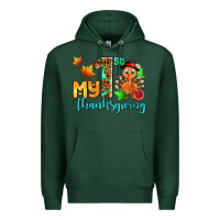 Sports Green my first thanksgiving with turkey Premium Hoodie - AdoDesignShop