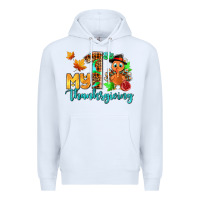 White my first thanksgiving with turkey Premium Hoodie - AdoDesignShop