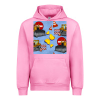 Fuchsia Pink bulldozer seamles pattern Urban Hoodie - BundleAndBundleShop