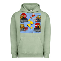 Pigment Oil Green bulldozer seamles pattern Urban Hoodie - BundleAndBundleShop