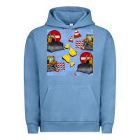 Pigment Pebble Blue bulldozer seamles pattern Urban Hoodie - BundleAndBundleShop