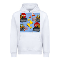 White bulldozer seamles pattern Urban Hoodie - BundleAndBundleShop