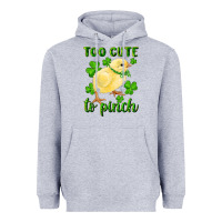Heather Grey Too Cute To Pinch Chick Heavyweight Hoodie - RanaPortraitStore