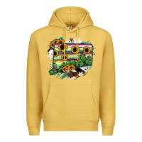 Antique Gold Connecticut State Map Premium Hoodie - RanaPortraitStore