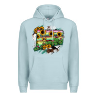 Blue Mist Connecticut State Map Premium Hoodie - RanaPortraitStore