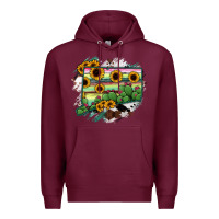 Burgundy Connecticut State Map Premium Hoodie - RanaPortraitStore