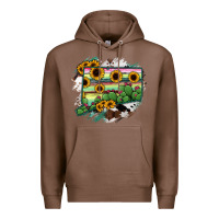 Chestnut Connecticut State Map Premium Hoodie - RanaPortraitStore
