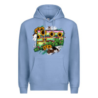 Colony Blue Connecticut State Map Premium Hoodie - RanaPortraitStore