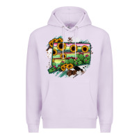 Lilac Connecticut State Map Premium Hoodie - RanaPortraitStore