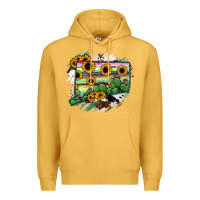 Mustard Connecticut State Map Premium Hoodie - RanaPortraitStore