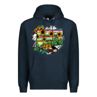 Navy Connecticut State Map Premium Hoodie - RanaPortraitStore