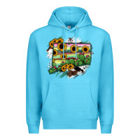Ocean Blue Connecticut State Map Premium Hoodie - RanaPortraitStore