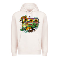 Pale Pink Connecticut State Map Premium Hoodie - RanaPortraitStore