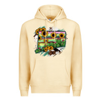 Pina Colada Connecticut State Map Premium Hoodie - RanaPortraitStore
