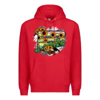 Red Connecticut State Map Premium Hoodie - RanaPortraitStore