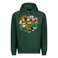 Sports Green Connecticut State Map Premium Hoodie - RanaPortraitStore