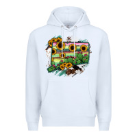 White Connecticut State Map Premium Hoodie - RanaPortraitStore