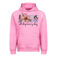 Fuchsia Pink love all day every day Urban Hoodie - Artiststas