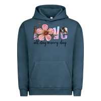 Pigment Midnight Navy love all day every day Urban Hoodie - Artiststas