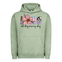 Pigment Oil Green love all day every day Urban Hoodie - Artiststas