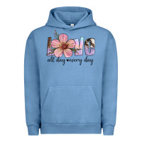 Pigment Pebble Blue love all day every day Urban Hoodie - Artiststas