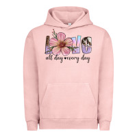Pigment Salmon love all day every day Urban Hoodie - Artiststas