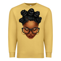 Antique Gold afro woman with bantu knots Premium Sweatshirt - texasbilliewilder