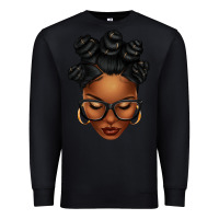 Black afro woman with bantu knots Premium Sweatshirt - texasbilliewilder