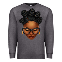 Charcoal Heather afro woman with bantu knots Premium Sweatshirt - texasbilliewilder