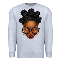 Heather Grey afro woman with bantu knots Premium Sweatshirt - texasbilliewilder