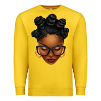 Lemon afro woman with bantu knots Premium Sweatshirt - texasbilliewilder
