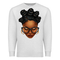 Oatmeal Heather afro woman with bantu knots Premium Sweatshirt - texasbilliewilder