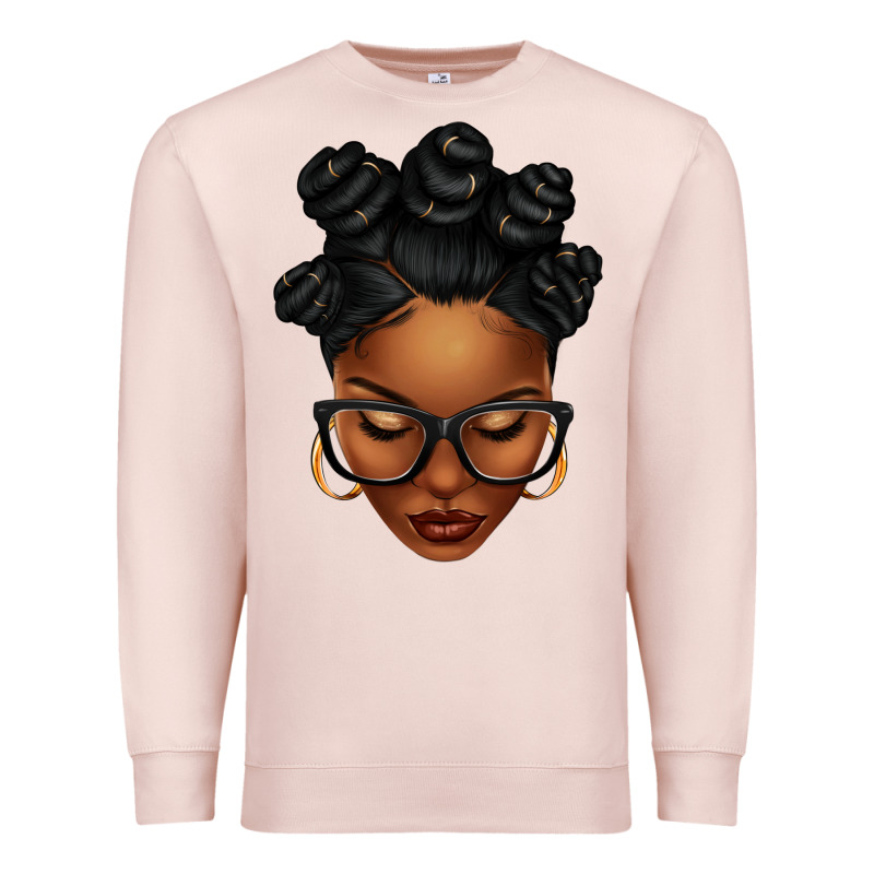 Afro Woman With Bantu Knots Premium Sweatshirt by texasbilliewilder | Teevron