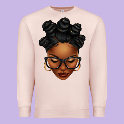 Afro Woman With Bantu Knots Premium Sweatshirt Designed By Texasbilliewilder