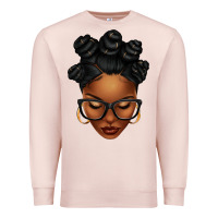 Pale Pink afro woman with bantu knots Premium Sweatshirt - texasbilliewilder