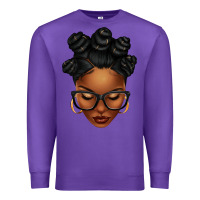 Purple afro woman with bantu knots Premium Sweatshirt - texasbilliewilder