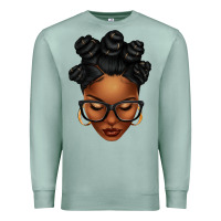 Seafoam afro woman with bantu knots Premium Sweatshirt - texasbilliewilder