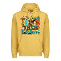 Antique Gold teach them to be kind with pumpkins and fall Premium Hoodie - AdoDesignShop