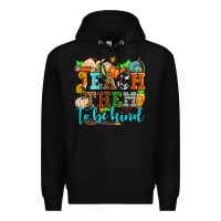 Black teach them to be kind with pumpkins and fall Premium Hoodie - AdoDesignShop