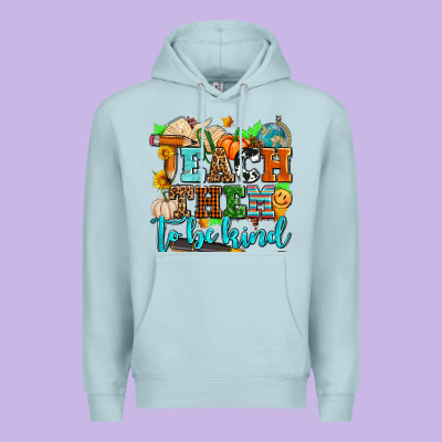 Teach Them To Be Kind With Pumpkins And Fall Premium Hoodie Designed By Adodesignshop